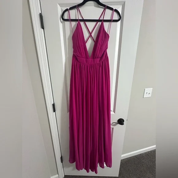 Pink Lily It All Begins With Love Magenta Maxi Dress - Picture 4 of 6
